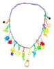 Party Favor 1X Vintage en plastique 15 charmes 80cm F collier puces rétro mode bijoux chaîne cadeau d'anniversaire nouveauté Pinata Dressing