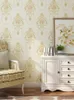 Bakgrundsbilder 3D Pastoral Flower Non-Woven Wallpaper Light Yellow European Bedroom vardagsrum soffa Bakgrund Papel de Parede