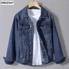 Men's Jackets 2023 Autumn Winter Mens Denim Jacket Trendy Fashion Ripped Jeans Outwear Male Cowboy Coats 3XL TA227