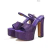 Brand Fish Mouth Sandals 2023 Rhinestone Waterproof Platform High Heels Women's Shoes Large Size Catwalk Banquet 4432