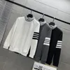 Designer Mens Hoodie Autumn/Winter Fashion High Street Cotton Sweatshirt Kvinnor Stripe Horisontell bar Pullover Hoodie andningsbar Tvådelad topp 584