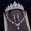 Haute qualité mode cristal mariage bijoux de mariée ensembles femmes mariée diadème couronnes boucle d'oreille collier bijoux de mariage accessoires Fashion JewelryJewelry Sets