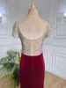 Бальные платья Serene Hill винно-красные арабские вечерние платья с бисером, роскошные элегантные платья русалки для женщин GLA71876