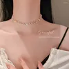 Anhänger Halsketten Koreanische Mode Kpop Punk Stil Perle Kurze Choker Für Frauen Trendy Schlüsselbein Kette Schmuck Zubehör Großhandel