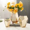 Vase Light Luxury Electroplated Glass Nordic Style Creative Desktopカウンタートップ花瓶装飾家庭用品