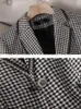 Damespakken Luxe Designer Herfst Winter Plaid Dames Formele Blazer Jas Dames Lange Mouw Enkele Knop Zakelijke Werkkleding Jasje