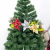 Decoratieve Bloemen 1Pc Kerstversiering Kunstmatige Dennennaald Takken Gesimuleerde Bloem Kerstboom Hangende Ornamenten Decor