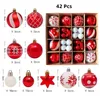 Decorações de Natal 42 unidades de enfeites de bola de Natal de plástico colorido inquebrável conjunto de enfeites de Natal para decorações de suspensão de árvore de Natal 3-6 cm 231027