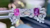 Orecchini a lobo Gioielleria raffinata Oro puro 18 carati Zaffiro naturale rosa e viola 1,06 ct 1,16 ct Diamanti con pietre preziose per le donne