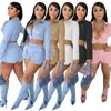 Kvinnors shorts Tvådelar Set Fashion Long Sleeve Pocket Jacket Top and Cargo Women Streetwear Tracksuit Night Club Outfits