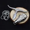 Camp Furniture D2 Damascus Necklace Knife Pendant EDC Mutil tool Car Decoration Cool 231030