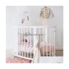 Children Beds Mtifunctional Baby Ins Crib Solid Wood Round Bed Mti-Functional Splicing King Bb Twin Middle Drop Delivery Home Garden Dhlny
