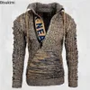 Herrtröjor Autumn Winter Men's Hooded Sweaters Warm Slim High Neck Sweater Långärmad skjorta Male Knitwear Mens Clothes Tops S-4XL 231030