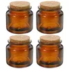 Candle Holders 4 Pcs Glass Votive Cup Tealight Bottles Soy Wax Wood Dinner Party