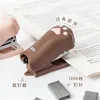 Staplers Bula Mini Stapler مجموعة مع 1000pcs 12# Cut Cat Paw Paper Stationery Attomer Tools School Supplies A6622 231027
