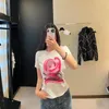 Women's T-Shirt designer New Luxury Designer Fashion heart Letter Pattern Sweet T Shirts Women Short Sleeves Loose Tee Casual Round Neck Tshirts Female Tops W2BZ