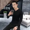 Men's Sweaters Autumn Men's Sexy V-Neck Sweaters Pullover Male Solid Color Slim Fit Black Gray Sweater Tops Knitted Pullovers S-2XL 231030