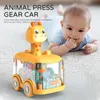 Modello pressofuso Press Gear Car Giocattolo per bambini Tirare indietro Ragazzo Bambini Puzzle inerziale Animali 231030
