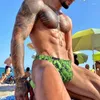 Underbyxor Leopardmönster Mens Bikini BROSS COMON SEXY underkläder Män Låg midja Gay Bekväm Cueca Slip Masculina