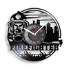 Horloges murales Pompiers Horloge Camion de pompier Vintage Record Temps de combat Pompier Dept Décor
