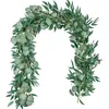 Fleurs décoratives 1,8 m Couronne de fleurs artificielles en rotin d'eucalyptus avec feuilles de saule fausse plante de vigne verte décoration de maison de mariage