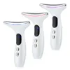 Dispositivos de cuidados faciais EMS LED Light Neck Massage 3 Cores V Compressa Vibração Pele Elevador Aperte Suave Reparação Firme Rejuvenescimento 231027