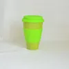 Tasses 450ml écologique tasse à café en fibre de bambou poudre vie saine boisson biodégradable avec couvercles et enveloppes