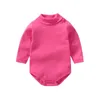 Barboteuses Hiver bébé garçon body col roulé solide body pour les tout-petits à manches longues coton Costume né Twin vêtements combinaison 231030