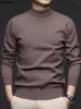 Męskie swetry 2024 Grube ciepłe bluzki swetra jesienna zima Keep pullover pół high kołnierz wełniany dolna koszula dla męskich ubrania