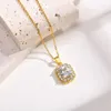 Pendentif Colliers Luxe Carré Bling Zircon Cubique Pour Femmes Mode Charme Bijoux Cadeaux