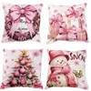 Autres fournitures de fête d'événement 45cm taie d'oreiller de Noël dessin animé Santa bonhomme de neige arbre de noël housse de coussin joyeux décor à la maison oreiller de voiture polyester 231030