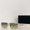 Ny modedesign Square Solglasögon Z055 Small K Gold Frame Rimless Cut Lens Enkel och generös stil utomhus UV400 -skyddsglasögon