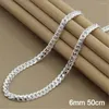 Ketten 20 Zoll/50 cm 925 Sterling Silber 3 mm/4 mm/6 mm/10 mm Seitenkette Halskette für Frauen Männer Modeschmuck Geschenke