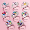 Wedding Rings Personalized Customized Family Name Ring With Birthstone Silver Color Engraved For Women Mother's Day Gifts 231030