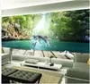 Sfondi Carta da parati 3d per la decorazione domestica della stanza Delfino Guilin Paesaggio Sfondo Muro Pittura classica