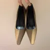 The Row sandals pumps heel shoes Kitten leather heels shoes Simple fashion Luxury designer dress shoes Office shoes 5cm Gold silver TG58