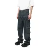 Jeans da uomo oversize Hip Hop Cargo Fashion High Street Pantaloni larghi in denim retrò con pantaloni larghi multitasche