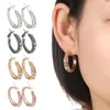 Boucles d'oreilles créoles hypoallergéniques en alliage de mode, clips d'oreille en cristal strass pour femmes et filles