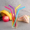 Colorful silicone straws for cups food grade 25cm silicone straight bent straw bar home drinking