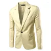 Costumes pour hommes Blazer bleu royal hommes costume décontracté couleur unie hommes blazers veste manteau XXXL taille bouton unique pour