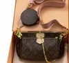 Designer Bags Old Flower Brown Three In One Shoulder Bag Seven Color Shoulder Strap Clutch Combo Embossed Fashion Luxury MULTI POCHETTE Womens Messenger Bag Walleta