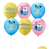 Other Festive Party Supplies Happy Easter Balloons 12Inch Latex Rabbit Printed For Decoration Kids Gift Home Decor Drop Delivery Ga Dhvjv