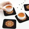 Tovagliette Ordine dei sottobicchieri di loto bianco Tovagliette in pelle per caffè Tazza Stoviglie Decorazione Accessori Cuscinetti per la cucina di casa Bar