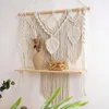 Tapisseries bohème macramé tenture murale étagères Boho décoratif rustique bois plantes flottantes avec corde tissée à la main maison