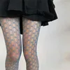 Calcetines de mujer transpirables vestido de discoteca Multicolor chica Lolita pantimedias medias huecas medias de red rejilla