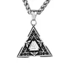 Collane a pendente vichinga triangolo vintage rune rune europeo e americano da uomo in acciaio inossidabile in acciaio inossidabile