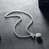 Подвески, модное ожерелье из стерлингового серебра 925 пробы с фиолетовым кристаллом и романтическим сердечком, ожерелье для женщин, праздничный подарок, свадебные украшения