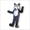 2024 Rabatt College Husky Hund Maskottchen Kostüm Cartoon Anime Thema Charakter Weihnachten Karneval Party Fancy Kostüme Erwachsene Größe