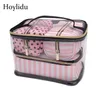 Borsa per trucco trasparente in PVC impermeabile Borsa per organizer da viaggio per donna Borse per cosmetici Set Kit Necessaire Borsa per il trucco da toilette276r