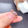 Cluster Rings Design Style Moonstone Ring For Party 4mm Natural Silver Solid 925 Jewelry